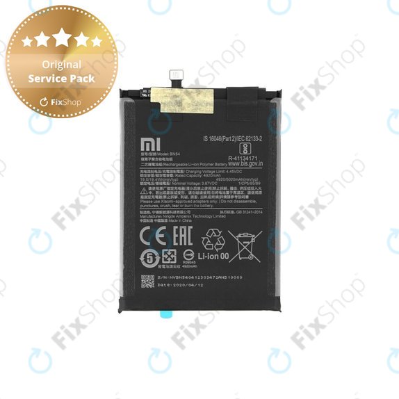 Xiaomi Redmi 9, Note 9 - Batterie BN54 5020mAh - 460200001J1G, 460200003P1G Genuine Service Pack