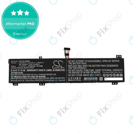 Batterie pour Lenovo Legion 5, 5 Pro, 7, 7i, R7000p, 5100mAh, Li-Pol, 15.36V, L20C4PC1, HQ