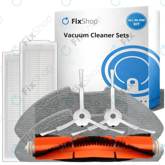 Kit de pièces de rechange pour Xiaomi Mi Robot Vacuum Mop 2 Pro, 2 Lite (1x Brosse principale, 2x Filtre, 2x Brosse latérale, 2x Chiffon de vadrouille)