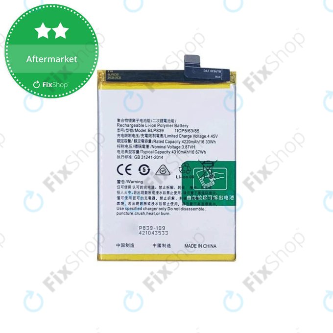 Oppo Reno 5 Z 5G - Batterie BLP839 4310mAh