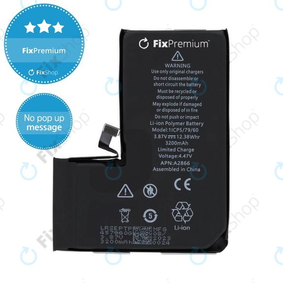 Batterie pour iPhone 14 Pro, 3200mAh, DIAGNOSTIC