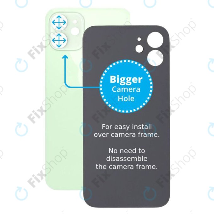 Apple iPhone 12 - Verre du boîtier arrière avec plus grand trou pour l'appareil photo (vert)