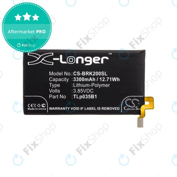 Batterie pour Blackberry BBF 100, 3300mAh, Li-Pol, 3.85V, TLp035B1, HQ