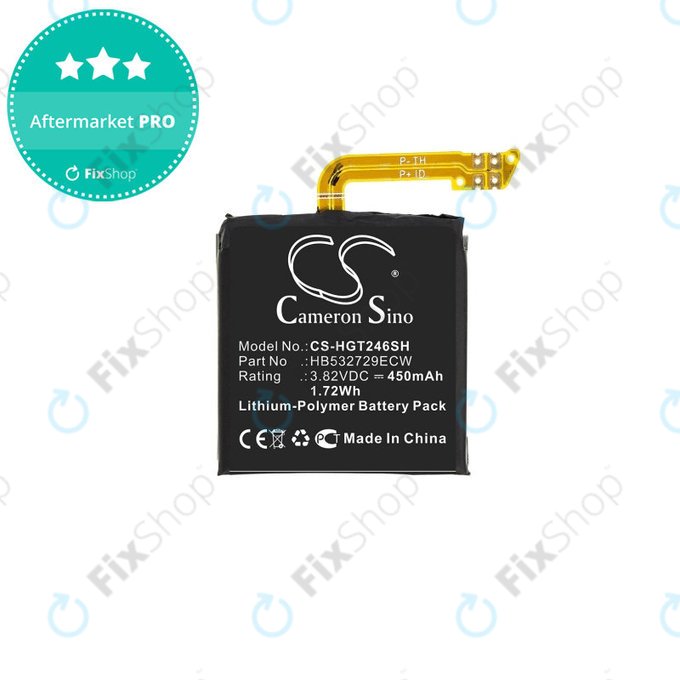 Batterie pour Huawei Watch GT2 Latona-B19 46mm, 450mAh, Li-Pol, 3.82 V, HB532729ECW, HQ