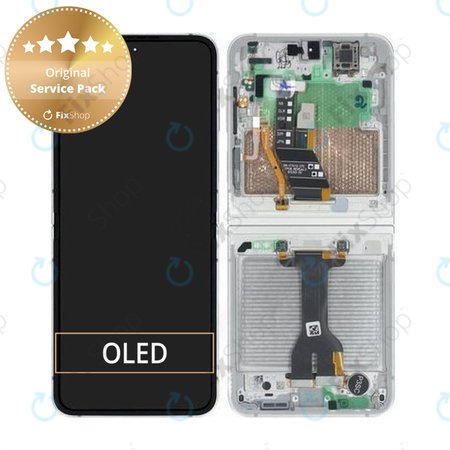 Samsung Galaxy Z Flip 7 FE F761B - Ecran LCD + Ecran Tactile + Cadre (White) - GH82-37734B Genuine Service Pack