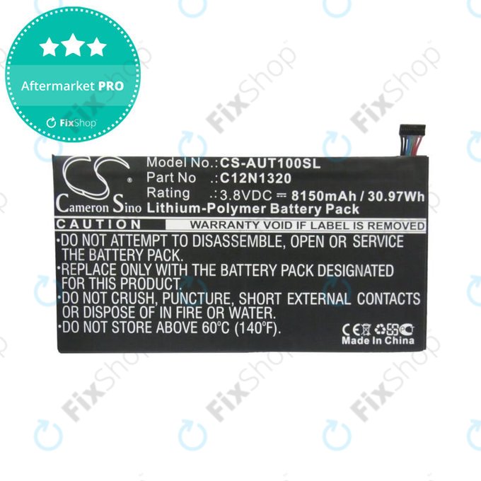 Batterie pour Asus Transformer Book T100, 8150mAh, Li-Pol, 3.8V, C12N1320, HQ