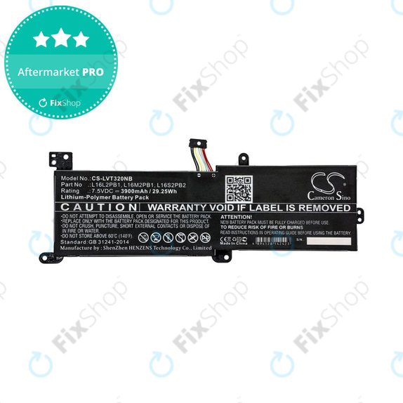 Batterie pour Lenovo 320, 330, 520, Ideapad 320, 330, S145, 3900mAh, Li-Pol, 7.5V, L16L2PB1, HQ