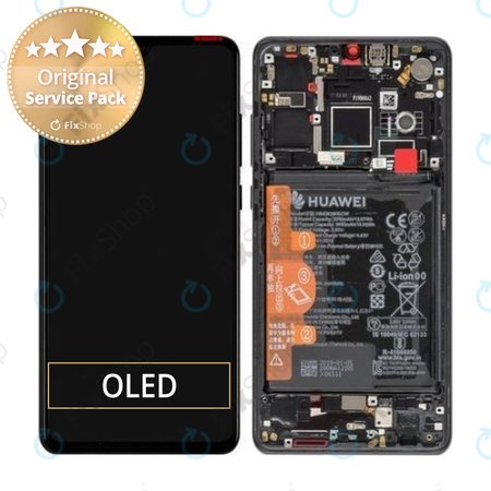 Huawei P30 - Ecran LCD + Ecran Tactile + Cadre + Batterie (Noir) - 02352NLL, 02354HLT, 0254HMG Genuine Service Pack