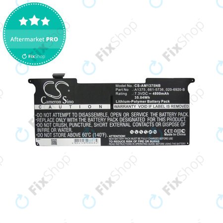 Apple MacBook Air 11" A1370 (Fin 2010) - Batterie A1375 4800mAh HQ