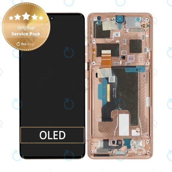 Motorola Edge 50 Ultra - Écran LCD + Écran tactile + Cadre (Peach Fuzz) - 5D68C24485 Genuine Service Pack