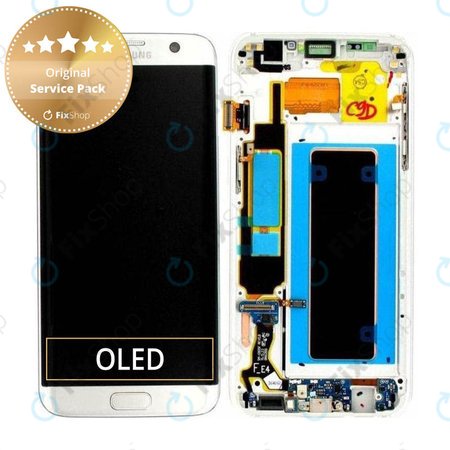 Samsung Galaxy S7 Edge G935F - Ecran LCD + Vitre Tactile + Cadre (Blanc) - GH97-18533D, GH97-18594D, GH97-18767D Genuine Service Pack