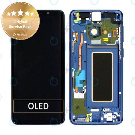 Samsung Galaxy S9 G960F - Écran LCD + Ecran Tactile + Cadre (Bleu Corail) - GH97-21696D, GH97-21697D Genuine Service Pack