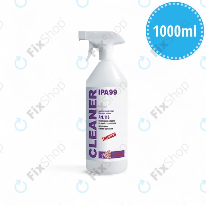 Isopropanol 99%, 1000 ml, avec pulvérisateur, Cleanser IPA