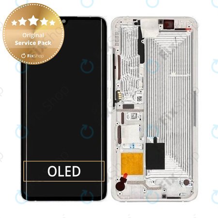 Xiaomi Mi Note 10, Mi Note 10 Pro - Écran LCD + Écran Tactile + Cadre (Blanc Glacier) - 56000200F400 Genuine Service Pack