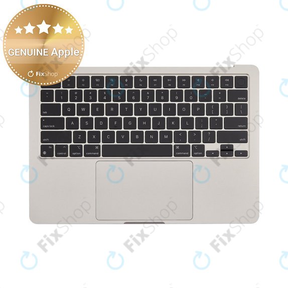 Cadre supérieur clavier pour MacBook Air 13", A3113 (2024), avec clavier US et batterie, Starlight, 661-40229, Genuine Apple
