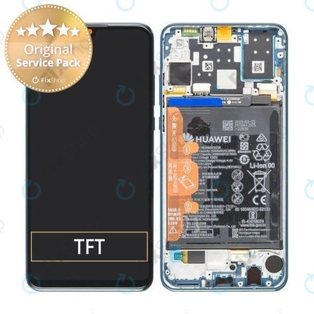 Huawei P30 Lite - Écran LCD + Ecran Tactile + Cadre + Batterie (Bleu Paon) - 02352RQA