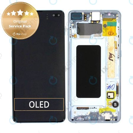 Samsung Galaxy S10 Plus G975F - Écran LCD + Écran tactile + Cadre (Bleu prisme) - GH82-18849C, GH82-18834C Genuine Service Pack