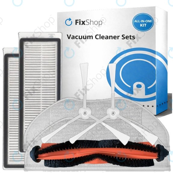 Kit de pièces de rechange pour Xiaomi Mi Robot Vacuum Mop Essential (Mijia G1) (1x Brosse principale, 2x Filtre, 2x Brosse latérale, 2x Chiffon de vadrouille)
