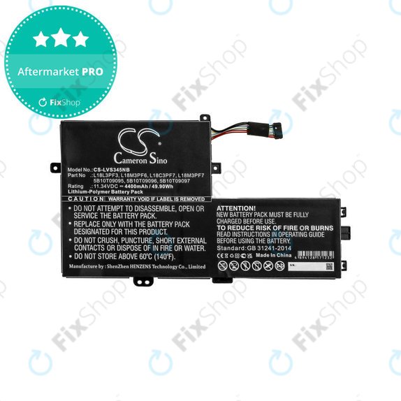 Batterie pour Lenovo IdeaPad C340 14, 15, 4400mAh, Li-Pol, 11.34V, 5B10T09095, HQ