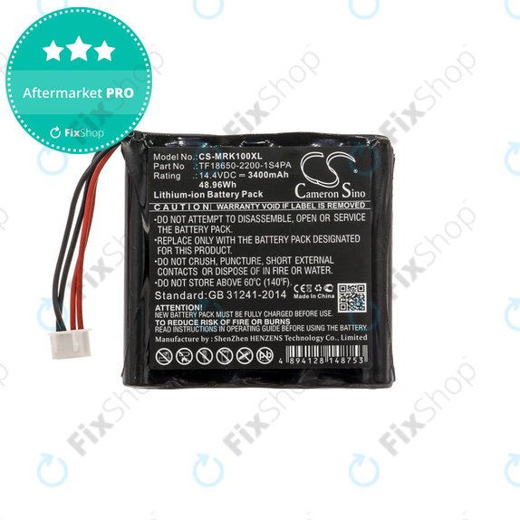 Batterie pour Marshall Kilburn, 3400mAh, Li-Ion, 14.4V, TF18650-2200-1S4PA, HQ