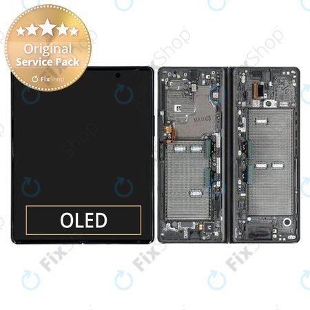 Samsung Galaxy Z Fold 2 F916B - Écran LCD + Écran Tactile + Cadre (Noir Mystique) - GH82-23968A, GH82-23969A Genuine Service Pack