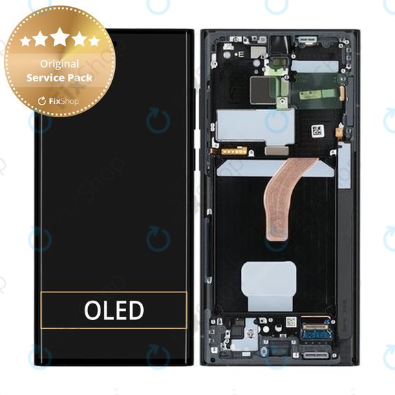 Samsung Galaxy S22 Ultra S908B - Écran LCD + Écran Tactile + Cadre (Graphite) - GH82-27488E, GH82-27489E Genuine Service Pack