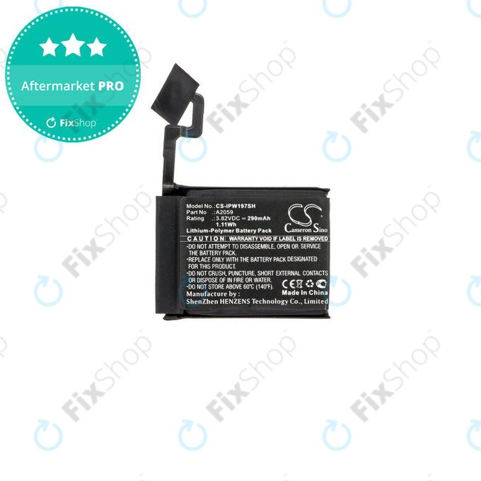 Batterie pour Apple Watch 4 44 mm, 290mAh, Li-Pol, 3.82 V, A2059, HQ