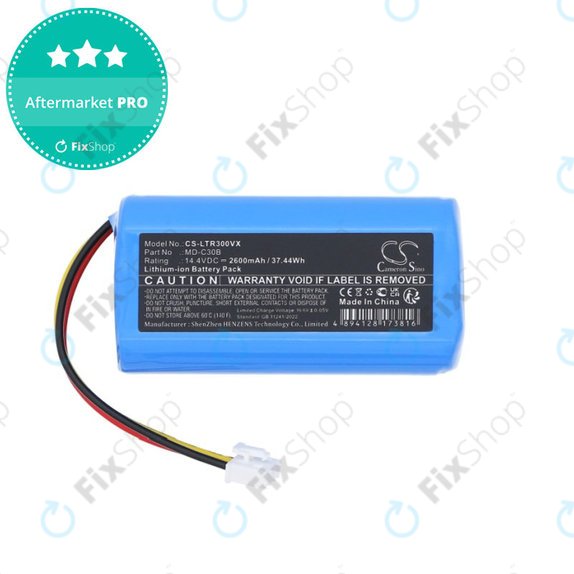 Batterie pour Liectroux C30B, BLAUPUNKT BPK-VCBB1XB, Midea M4, 2600mAh, Li-ion, 14.4V, MD-C30B, HQ