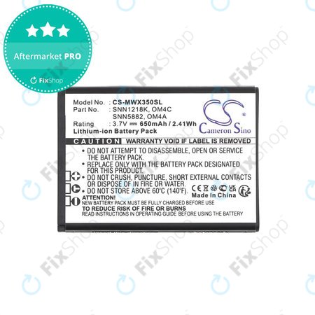 Batterie pour Motorola Gleam +, 650mAh, Li-Ion, 3.7V, OM4A, OM4C, HQ