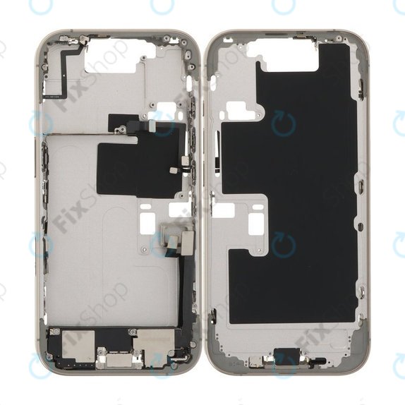 Apple iPhone 16 Pro - Cadre central + Boutons d’Alimentation, de Volume et d’Appareil Photo (Natural Titanium)