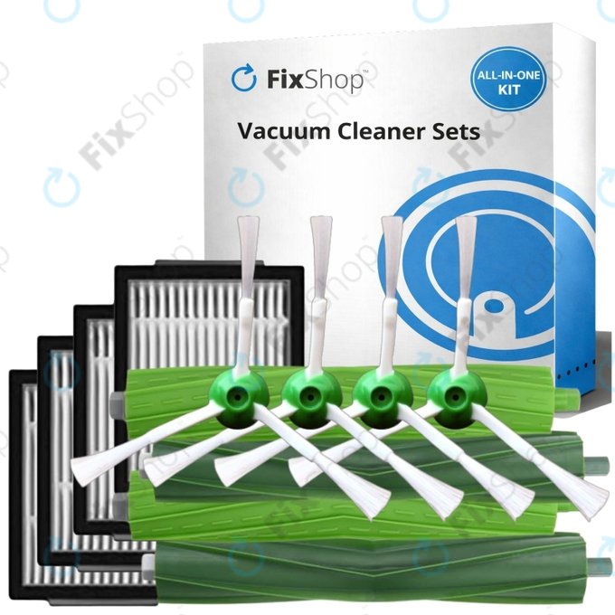 Kit de pièces de rechange pour iRobot Roomba e-series, i-series, j-series (2 paires de brosses principales, 4x Filtre, 4x Brosse latérale)