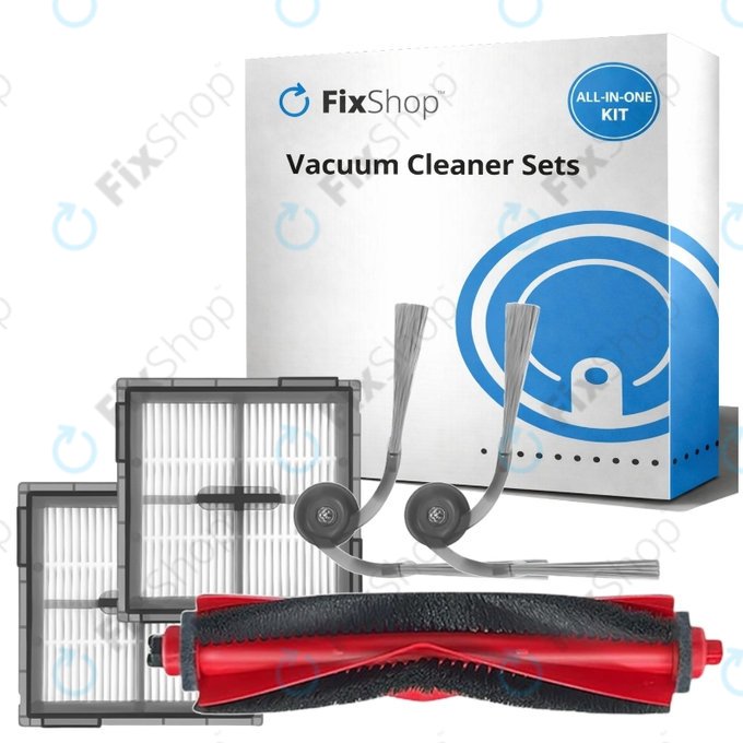 Kit de pièces de rechange pour Xiaomi Roborock Q10 VF, Q10 VF+, S8 Pro, S8 Pro Plus (1x Brosse principale, 2x Filtre, 2x Brosse latérale)
