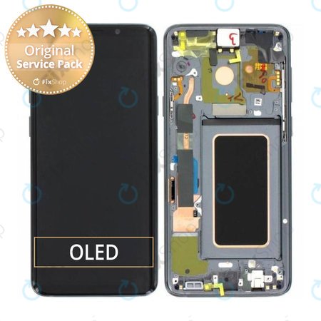 Samsung Galaxy S9 Plus G965F, G965FD - Écran LCD + Écran Tactile + Cadre (Gris Titane) - GH97-21691C, GH97-21722C, GH97-21692C Genuine Service Pack