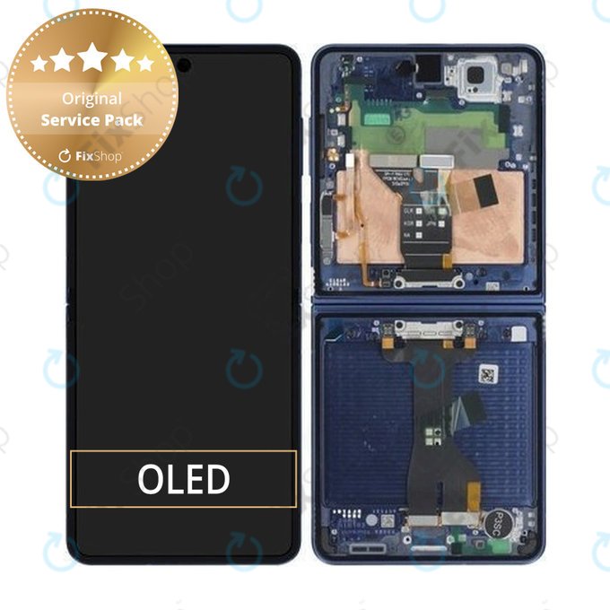 Samsung Galaxy Z Flip 7 F766B - Ecran LCD + Ecran Tactile + Cadre (Blue Shadow) - GH82-37581A Genuine Service Pack