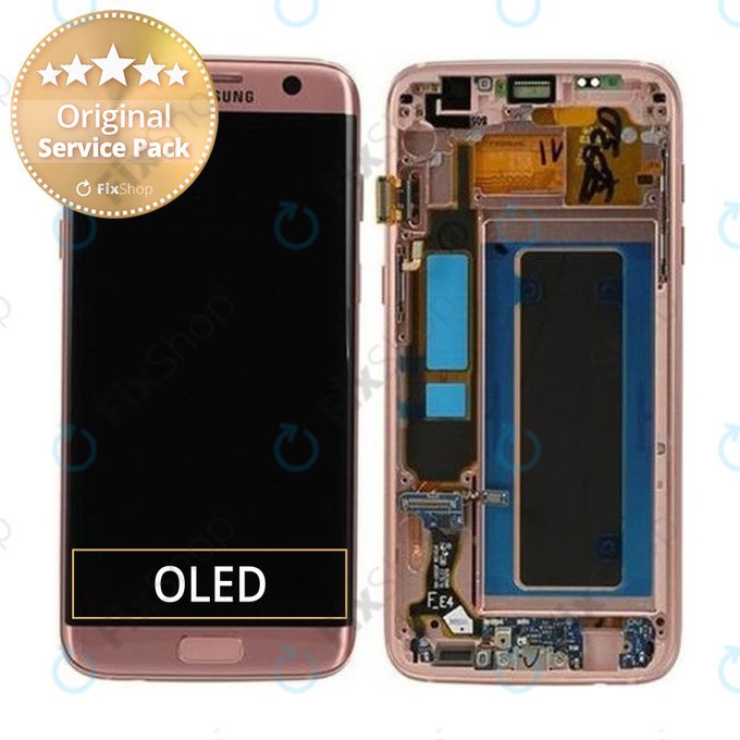 Samsung Galaxy S7 Edge G935F - Écran LCD + Ecran Tactile + Cadre (Or Rose) - GH97-18533E, GH97-18594E, GH97-18767E Genuine Service Pack
