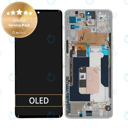 LG Velvet 5G - Écran LCD + Écran Tactile + Cadre (Aurora White) - ACQ30212301 Genuine Service Pack