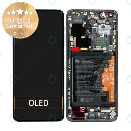 Huawei P40 Pro - Écran LCD + Écran tactile + Cadre + Batterie + Capteur d'empreintes digitales (Noir) - 02353PJG