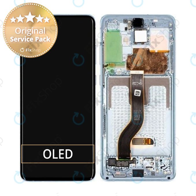 Samsung Galaxy S20 Plus G985F - Écran LCD + Écran Tactile + Cadre (Bleu Nuage) - GH82-22134D, GH82-22145D Genuine Service Pack