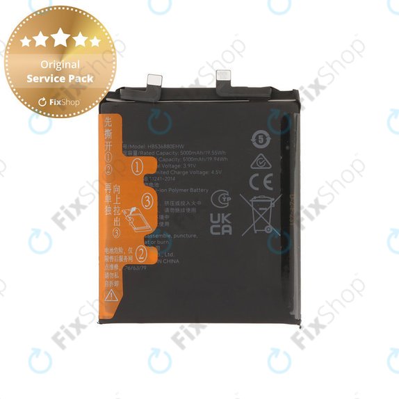 Batterie pour Honor Magic5 Pro PGT-N19, 5100mAh, HB536880EHW, Genuine Service Pack