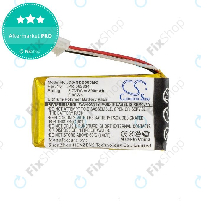 Batterie pour GoPro Hero +, 800mAh, Li-Polymer, 3.7V, PR-062334, HQ