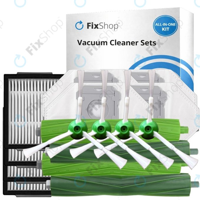 Kit de pièces de rechange pour iRobot Roomba e-series, i-series, j-series (2 paires de brosses principales, 4x Filtre, 4x Brosse latérale, 4x Sac à poussière)