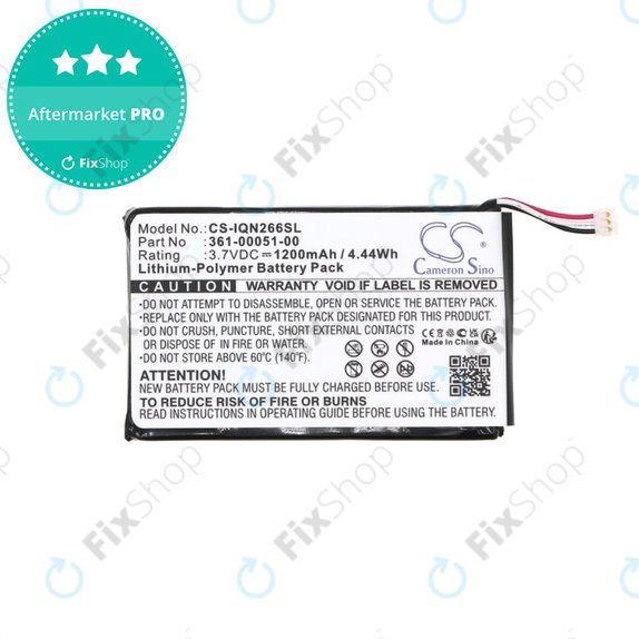 Batterie pour Garmin Nüvi 2660, 1200mAh, Li-Pol, 3.7V, 361-00051-00, HQ