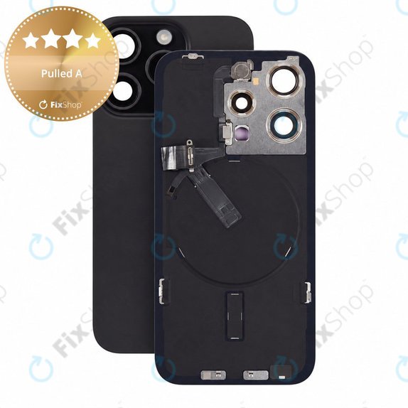 Verre de coque arrière pour iPhone 15 Pro, Black Titanium, Pulled A