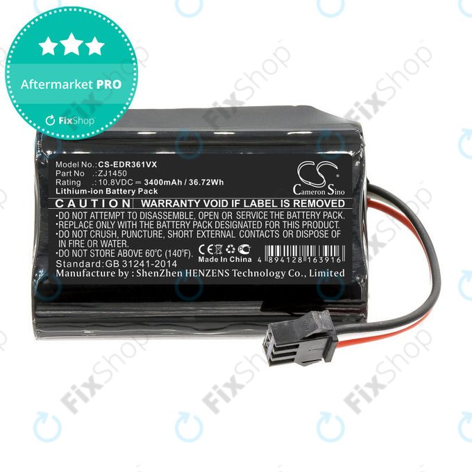 Batterie pour Ecovacs Deebot Slim, D36, 3400mAh, Li-Ion, 10.8V, ZJ1450, HQ