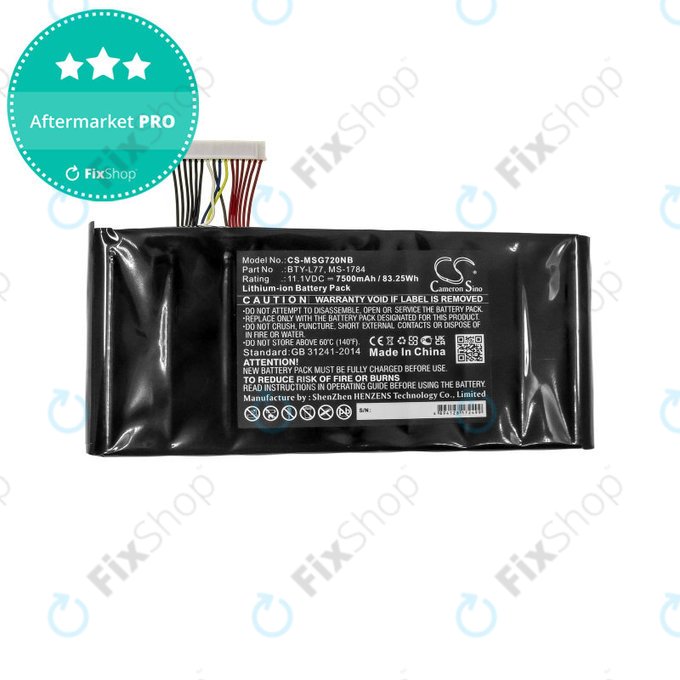 Batterie pour MSI GT72, MSI WT72, 7500mAh, Li-Ion, 11.1V, BTY-L77, HQ