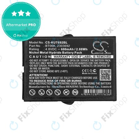 Batterie pour Ikusi T70, TM70, 600mAh, Ni-MH, 4.8V, BT06K, HQ