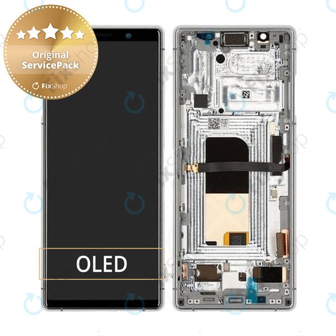 Sony Xperia 5 - LCD + Écran Tactile + Cadre (Gris) - 1319-9455 Genuine Service Pack
