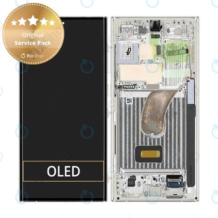 Samsung Galaxy S23 Ultra S918B - Écran LCD + Écran Tactile + Cadre (Crème) - GH82-30466B, GH82-30465B Genuine Service Pack