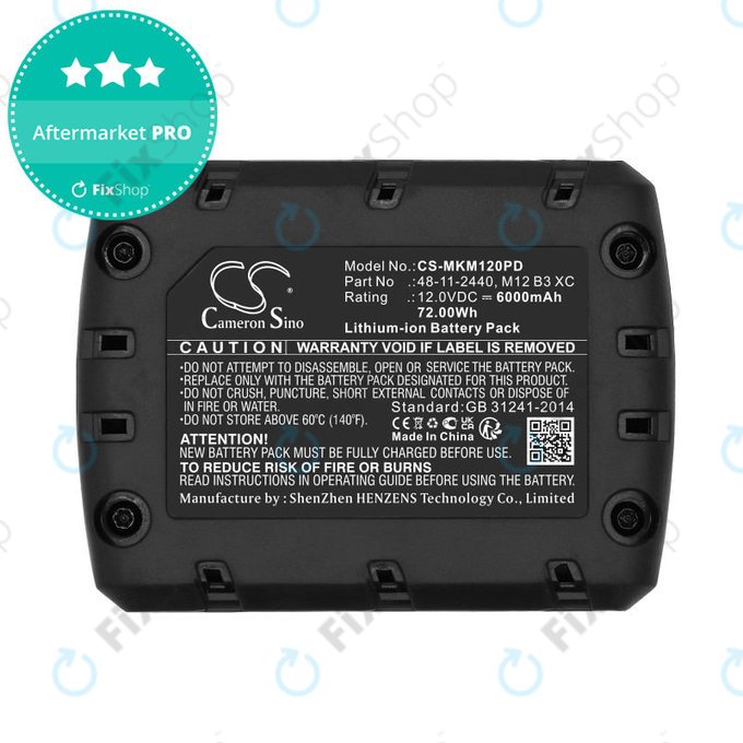 Batterie pour Milwaukee M12 Redlithium XC 4.0, 6000mAh, Li-Ion, 12V, M12 B3 XC, M12 B4 XC, HQ