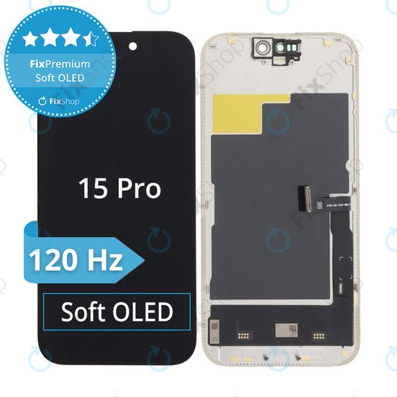 Écran Soft OLED pour iPhone 15 Pro, Tactile avec cadre, DIAGNOSTIC